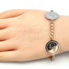 Oro Laminado Fancy Bracelet, Gold Filled Style Elephant Design, Polished, Two Tone, 03.63.2040.07 (05 MM Thickness, 7 Inches Length)