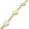 Oro Laminado Fancy Bracelet, Gold Filled Style Elephant Design, Polished, Two Tone, 03.63.2040.07 (05 MM Thickness, 7 Inches Length)