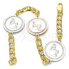 Oro Laminado Fancy Bracelet, Gold Filled Style Elephant Design, Polished, Two Tone, 03.63.2040.07 (05 MM Thickness, 7 Inches Length)