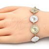 Oro Laminado Fancy Bracelet, Gold Filled Style Dolphin Design, Polished, Tricolor, 03.63.2043.07 (15 MM Thickness, 7 Inches Length)