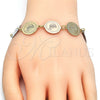 Oro Laminado Fancy Bracelet, Gold Filled Style Dolphin Design, Polished, Tricolor, 03.63.2043.07 (15 MM Thickness, 7 Inches Length)