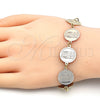 Oro Laminado Fancy Bracelet, Gold Filled Style Owl Design, Polished, Tricolor, 03.63.2044.07 (15 MM Thickness, 7 Inches Length)