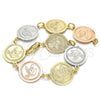 Oro Laminado Fancy Bracelet, Gold Filled Style Bird Design, Polished, Tricolor, 03.63.2045.07 (15 MM Thickness, 7 Inches Length)