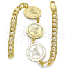 Oro Laminado Fancy Bracelet, Gold Filled Style Butterfly Design, Polished, Golden Finish, 03.63.2049.08 (05 MM Thickness, 8 Inches Length)