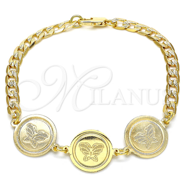 Gold Filled Bracelet — Fancy Bracelet Butterfly Design Polished 03.63. 05 MM — main product view — SKU 127152 | Oro Laminado brazalete — elegante Bracelet Butterfly diseño pulido 03.63. 05 MM — SKU 127152