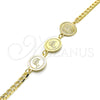Oro Laminado Fancy Bracelet, Gold Filled Style Dolphin Design, Polished, Golden Finish, 03.63.2053.08 (05 MM Thickness, 8 Inches Length)