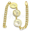 Oro Laminado Fancy Bracelet, Gold Filled Style Dolphin Design, Polished, Golden Finish, 03.63.2053.08 (05 MM Thickness, 8 Inches Length)