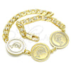Oro Laminado Fancy Bracelet, Gold Filled Style Dolphin Design, Polished, Golden Finish, 03.63.2053.08 (05 MM Thickness, 8 Inches Length)