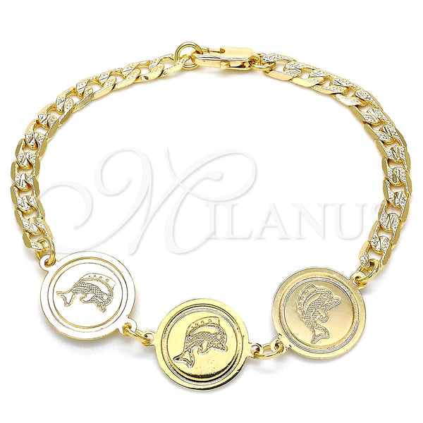 Gold Filled Bracelet — Fancy Bracelet Dolphin Design Polished 03.63. 05 MM — main product view — SKU 127156 | Oro Laminado brazalete — elegante Bracelet Dolphin diseño pulido 03.63. 05 MM — SKU 127156