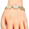 Oro Laminado Fancy Bracelet, Gold Filled Style Owl Design, Polished, Golden Finish, 03.63.2054.08 (05 MM Thickness, 8 Inches Length)