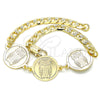 Oro Laminado Fancy Bracelet, Gold Filled Style Owl Design, Polished, Golden Finish, 03.63.2054.08 (05 MM Thickness, 8 Inches Length)