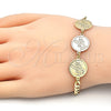 Oro Laminado Fancy Bracelet, Gold Filled Style Cross Design, Polished, Golden Finish, 03.63.2055.08 (05 MM Thickness, 8 Inches Length)