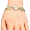 Oro Laminado Fancy Bracelet, Gold Filled Style Cross Design, Polished, Golden Finish, 03.63.2055.08 (05 MM Thickness, 8 Inches Length)