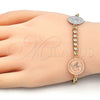 Oro Laminado Fancy Bracelet, Gold Filled Style Bird Design, Polished, Two Tone, 03.63.2056.08 (05 MM Thickness, 8 Inches Length)