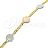 Oro Laminado Fancy Bracelet, Gold Filled Style Bird Design, Polished, Two Tone, 03.63.2056.08 (05 MM Thickness, 8 Inches Length)