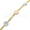 Oro Laminado Fancy Bracelet, Gold Filled Style Bird Design, Polished, Two Tone, 03.63.2056.08 (05 MM Thickness, 8 Inches Length)