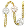 Oro Laminado Fancy Bracelet, Gold Filled Style Bird Design, Polished, Two Tone, 03.63.2056.08 (05 MM Thickness, 8 Inches Length)