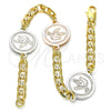 Oro Laminado Fancy Bracelet, Gold Filled Style Bird Design, Polished, Two Tone, 03.63.2056.08 (05 MM Thickness, 8 Inches Length)