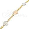 Oro Laminado Fancy Bracelet, Gold Filled Style Owl Design, Polished, Two Tone, 03.63.2057.08 (05 MM Thickness, 8 Inches Length)