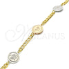 Oro Laminado Fancy Bracelet, Gold Filled Style Butterfly Design, Polished, Two Tone, 03.63.2058.08 (05 MM Thickness, 8 Inches Length)