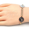 Oro Laminado Fancy Bracelet, Gold Filled Style Dolphin Design, Polished, Two Tone, 03.63.2059.08 (05 MM Thickness, 8 Inches Length)