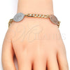 Oro Laminado Fancy Bracelet, Gold Filled Style Dolphin Design, Polished, Two Tone, 03.63.2059.08 (05 MM Thickness, 8 Inches Length)