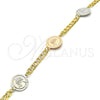 Oro Laminado Fancy Bracelet, Gold Filled Style Dolphin Design, Polished, Two Tone, 03.63.2059.08 (05 MM Thickness, 8 Inches Length)