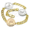 Oro Laminado Fancy Bracelet, Gold Filled Style Dolphin Design, Polished, Two Tone, 03.63.2059.08 (05 MM Thickness, 8 Inches Length)