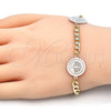 Oro Laminado Fancy Bracelet, Gold Filled Style Tree Design, Polished, Two Tone, 03.63.2060.08 (05 MM Thickness, 8 Inches Length)