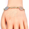 Oro Laminado Fancy Bracelet, Gold Filled Style Tree Design, Polished, Two Tone, 03.63.2060.08 (05 MM Thickness, 8 Inches Length)