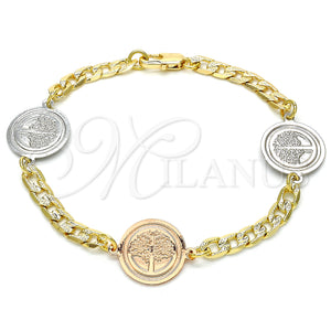 Gold Filled Bracelet — Fancy Bracelet Tree Design Polished Two Tone 03.63. — main product view — SKU 127163 | Oro Laminado brazalete — elegante Bracelet Tree diseño pulido Two Tone 03.63. — SKU 127163
