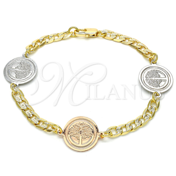 Gold Filled Bracelet — Fancy Bracelet Tree Design Polished Two Tone 03.63. — main product view — SKU 127163 | Oro Laminado brazalete — elegante Bracelet Tree diseño pulido Two Tone 03.63. — SKU 127163