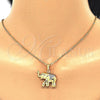 Oro Laminado Fancy Pendant, Gold Filled Style Elephant Design, Polished, Two Tone, 03.32.0268