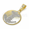 Oro Laminado Fancy Pendant, Gold Filled Style Anchor Design, Polished, Two Tone, 05.32.0063