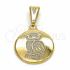 Oro Laminado Fancy Pendant, Gold Filled Style Owl Design, Polished, Golden Finish, 05.32.0064