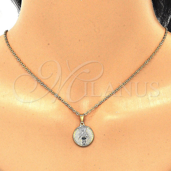 Gold Filled Pendant — Fancy Pendant Little Girl Design Matte Two Tone — alternate product view — SKU 127175 | Oro Laminado dije — elegante Pendant Little Girl diseño Matte Two Tone — SKU 127175