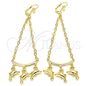 Gold Filled Ring — Long Earring Dolphin and Rolo Design Polished 02.32. — main product view — SKU 127181 | Oro Laminado anillo — Long Earring Dolphin and Rolo diseño pulido 02.32. — SKU 127181