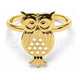 Anillo Elegante 01.09.0001.08 Oro Laminado, Diseño de Búho, Pulido, Tono Dorado (Tamaño 8)