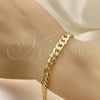 Oro Laminado Basic Bracelet, Gold Filled Style Curb Design, Polished, Golden Finish, 04.213.0164.07 (140 Gauge, 06 MM Thickness, 8 Inches Length)
