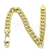 Oro Laminado Basic Bracelet, Gold Filled Style Curb Design, Polished, Golden Finish, 04.213.0164.07 (140 Gauge, 06 MM Thickness, 8 Inches Length)