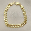 Oro Laminado Basic Bracelet, Gold Filled Style Curb Design, Polished, Golden Finish, 04.213.0164.07 (140 Gauge, 06 MM Thickness, 8 Inches Length)