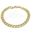 Oro Laminado Basic Bracelet, Gold Filled Style Curb Design, Polished, Golden Finish, 04.213.0164.07 (140 Gauge, 06 MM Thickness, 8 Inches Length)