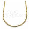 Oro Laminado Basic Necklace, Gold Filled Style Curb Design, Polished, Golden Finish, 5.222.008.30 (0.60 Gauge, 02 MM Thickness, 30 Inches Length)