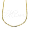 Oro Laminado Basic Necklace, Gold Filled Style Curb Design, Polished, Golden Finish, 5.222.008.30 (0.60 Gauge, 02 MM Thickness, 30 Inches Length)