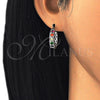 Rhodium Gold Filled Small Hoop, with Multicolor Cubic Zirconia, Polished, Rhodium Finish, 02.210.0279.9.20