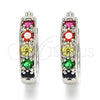 Rhodium Gold Filled Small Hoop, with Multicolor Cubic Zirconia, Polished, Rhodium Finish, 02.210.0279.9.20