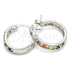 Rhodium Gold Filled Small Hoop, with Multicolor Cubic Zirconia, Polished, Rhodium Finish, 02.210.0279.9.20