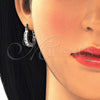 Rhodium Gold Filled Small Hoop, with White Cubic Zirconia, Polished, Rhodium Finish, 02.210.0280.5.15