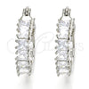 Rhodium Gold Filled Small Hoop, with White Cubic Zirconia, Polished, Rhodium Finish, 02.210.0280.5.15