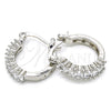 Rhodium Gold Filled Small Hoop, with White Cubic Zirconia, Polished, Rhodium Finish, 02.210.0280.5.15